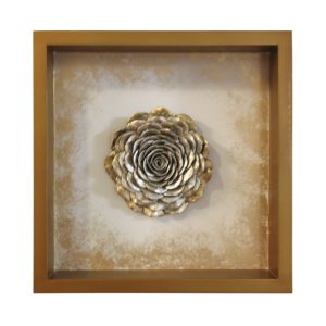 CUADRO TRIPTICO ROSE METALIZADO M / 0.35 x 0.35 MT